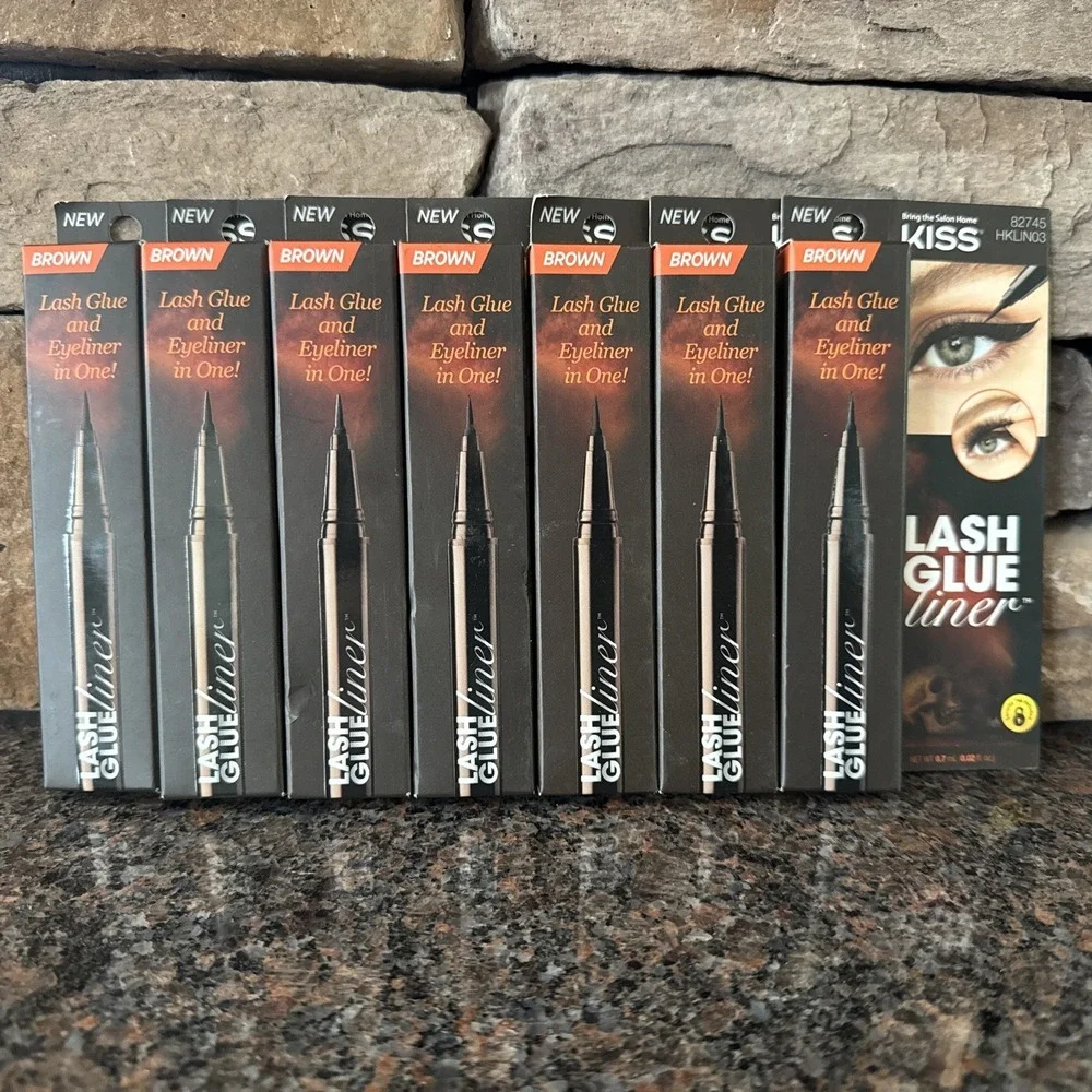 7X KISS Lash Glue Liner False Eyelash Glue & Eyeliner - Brown
